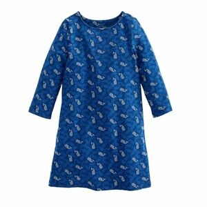 VINEYARD VINES Girls Polka Dot Whales Bodysuit Onesie Dress Deep Bay NWT Large